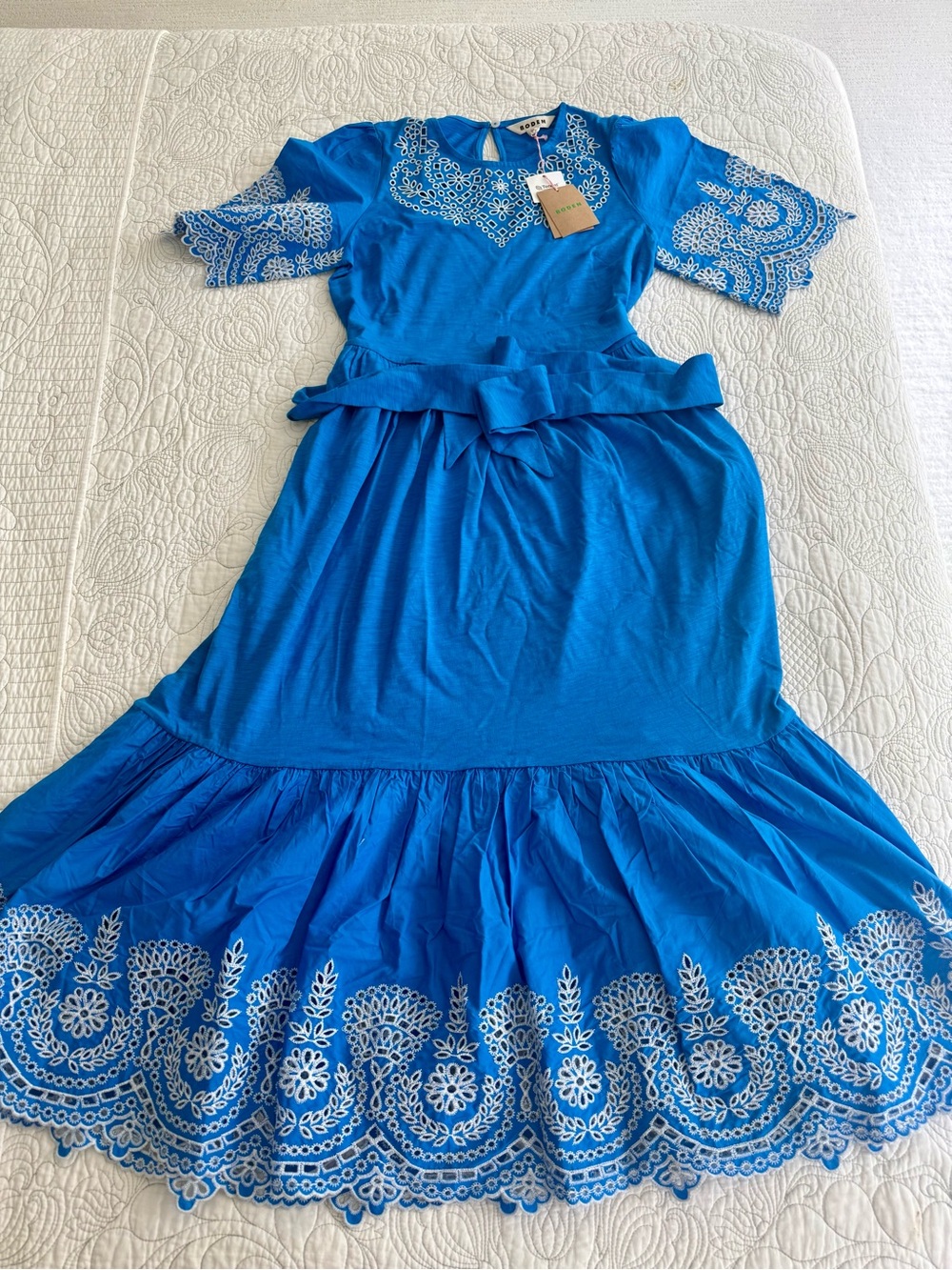Boden Royal Blue Embroidered Maxi Dress